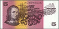 Australia - 5 dolarów ND/1990 * P44f * Joseph Banks & statki