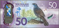 Nowa Zelandia - 50 dolarów 2016 * ptak * nowea seria * polimer