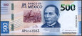 Meksyk - 500 Pesos 2017/2018 * Benito Juarez * walenie 