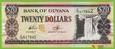 GUJANA 20 Dollars ND/2009 P30e B108f C19 UNC