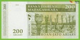 MADAGASKAR 200 Ariary 2004/2016 P87/NEW B321c C-D UNC
