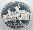 Srebrna moneta NBP 10 zł Ateny 2004 14,14g Ag925