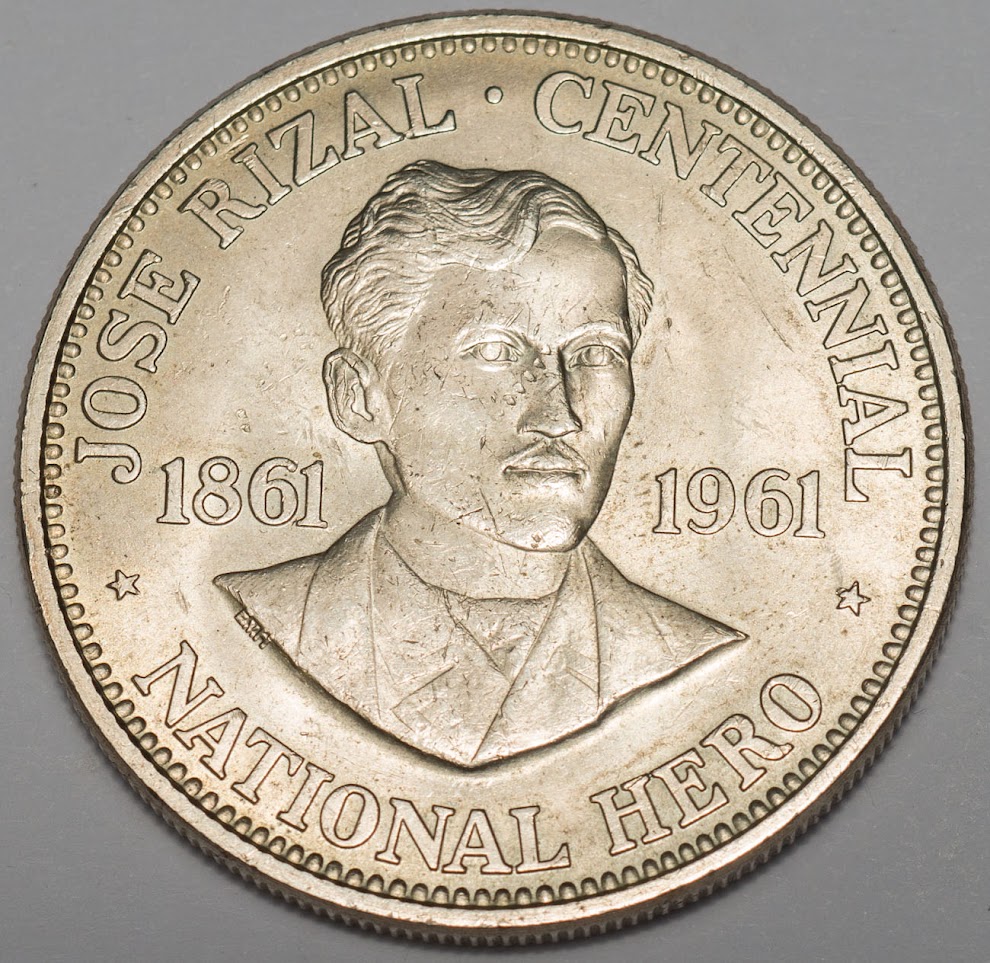 1 Peso Filipiny José Rizal 26g Ag900