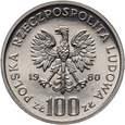 #AM# Polska, PRL, 100 zł 1980, Jan Kochanowski, próba, nikiel