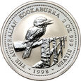 Australia, 2 dolary 1998, Kookaburra, 2 uncje srebra