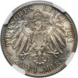 Niemcy, 2 marki 1911 D, 90. rocznica urodzin Lutipolda, NGC MS63