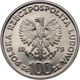 #AM# Polska, PRL, 100 zł 1979, Ryś na trawie, próba, nikiel