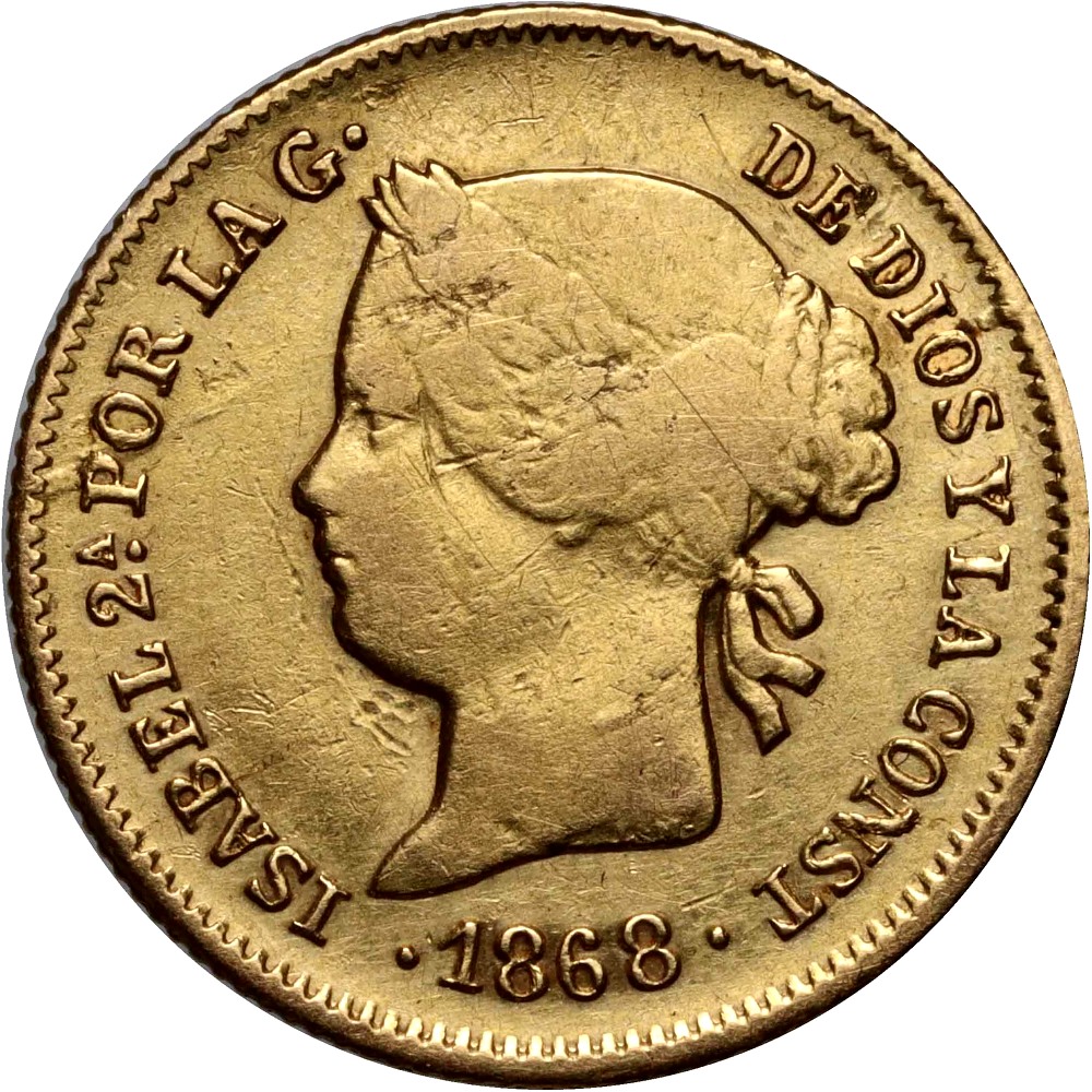 Filipiny, Izabela II, 1 peso1868