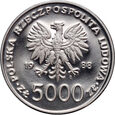 #AM# Polska, PRL, 5000 złotych 1988, Jan Paweł II, nikiel