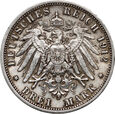 Niemcy, Wirtembergia, Wilhelm II, 3 marki 1912 F