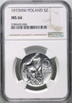 Polska, PRL, 5 złotych 1973, rybak, NGC MS66