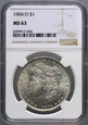 #AJ# USA, dolar 1904 O, Morgan, NGC MS63