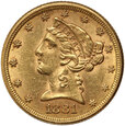 USA, 5 dolarów 1881, Liberty Head