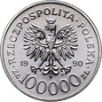 #AM# Polska, 100000 złotych 1990, Solidarność, 32 mm, nikiel