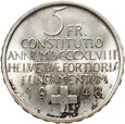 Szwajcaria, 5 franków 1948, 100. rocznica Konstytucji szwajcarskiej