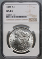 #AJ# USA, dolar 1886, Filadelfia, Morgan, NGC MS63