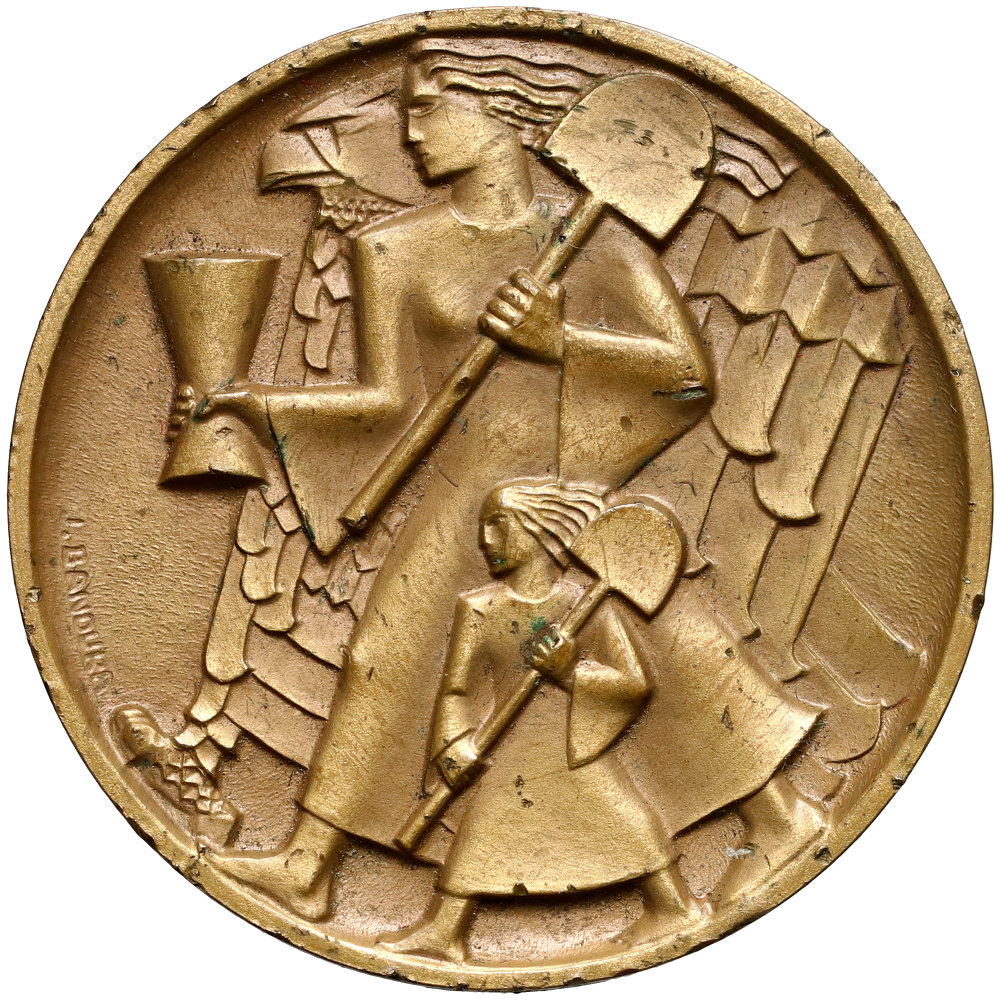 II RP, medal z 1936 roku Budowa Kopca Józefa Piłsudskiego w Krakowie