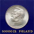 Polska, PRL, 50000 złotych 1988, Józef Piłsudski