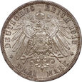 Niemcy, Prusy, Wilhelm II, 3 marki 1913 A, 25-lecie panowania