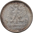 Polska, II RP, 5 złotych 1928, Nike, Warszawa, ze znakiem