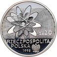 #AS# Polska, III RP, 20 złotych 1998, Odkrycie Polonu i Radu 