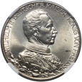 Niemcy, 2 marki 1913 A, 25 rocznica panowania Wilhelma II, NGC MS64