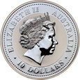 Australia, 10 dolaów 2007, Kookaburra, 10 uncji srebra