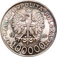 #AK# Polska, III RP, 100000 złotych 1990, Solidarność, typ A