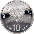 #AJ# Polska, III RP, 10 złotych 2001, Jan III Sobieski- popiersie