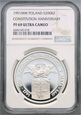 Polska, III RP, 200000 zł 1991, 300.lecie konstytucji, NGC PF69