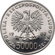 #AM# PRL, 50000 zł 1988, Józef Pilsudski, próba, nikiel