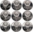 118. Rosja, ZSRR, zestaw 9 sztuk rubli kolekcjonerskich, mix
