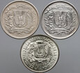 #AJ# Dominikana, zestaw 3 x 1/2 peso 1951, 1959, 1963