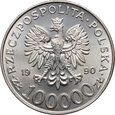 #AJ# Polska, III RP, 100000 złotych 1990, Solidarność, typ A