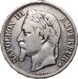 #AJ#  Francja, Napoleon III, 5 franków 1868 BB, Strasburg