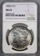 #AJ# USA, dolar 1900 O, Morgan, NGC MS63