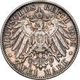 Niemcy, Saksonia, Albert, 2 marki 1902, z okazji śmierci Alberta