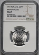 Polska, PRL, 1 złoty 1975, bez znaku mennicy, NGC MS67