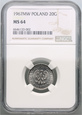 Polska, PRL, 20 groszy 1967, NGC MS64