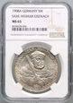 Saksonia-Weimar- Eisenbach, 5 marek 1908 A, Jena, NGC MS65