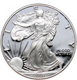 USA, 1 dolar 2001 W, Silver Eagle, stempel lustrzany (proof)