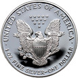 USA, 1 dolar 2001 W, Silver Eagle, stempel lustrzany (proof)