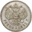 Rosja, Aleksander III, rubel 1891 AG