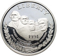 USA, dolar 1991 S, 50. rocznica Mount Rushmore, proof