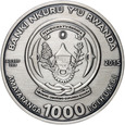 Rwanda, 1000 franków 2015, Rok kozła, rzeźbiony w agacie
