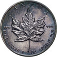 Kanada, Elżbieta II, 5 dolarów 1990, Liść Klonu, Uncja Srebra