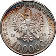 #AJ# Polska, III RP, 100000 złotych 1990, Solidarność, typ A