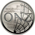 Polska, III RP, 20 złotych 1995, 50. rocznica powstania ONZ