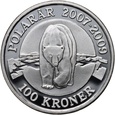 Dania, Małgorzata II, 100 koron 2001, Niedźwiedź , uncja srebra
