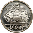 Polska, PRL, 100 złotych 1980, 50 lat Daru Pomorza, Próba